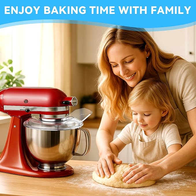 Pouring Shield for Kitchenaid Mixer, Kitchenaid Pouring Shield for Tilt-Head Stand Mixers (4.5-5 Quart), Kitchenaid Splash Guard for Kitchen Aid Stainless Steel, Glass and Ceramic Mixer Bowl