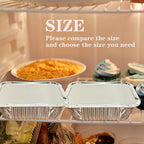 50 Pack 2 lb Disposable Aluminum Foil Pans Meal Prep Take Out Food Containers with Paper Lids for Catering, Baking, Roasting Food, Freezer Safe