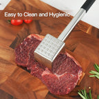Meat Tenderizer, 304 Stainless Steel Meat Hammer, Heavy Duty Kitchen Meat Mallet,Four-sided Meat Tenderizer Tool, Meat Pounder for Tenderizing Steak, Beef, Chicken, Nut (1.31lb)