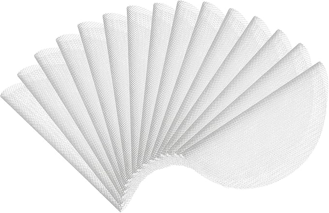 uxcell 15pcs Silicone Steamer Liners, 9.5" Bamboo Steamer Liner Non-Stick Silicone Air Fryer Steamer Liners for Buns Dumplings Pastry Baking White