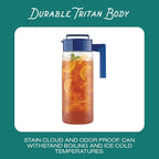 Takeya Airtight Pitcher - Everyday-Use for Iced Tea & More - Clear with Lid - Lightweight Kitchen Essential - Spill-Proof & Durable Kitchenware - 2 Quart, Raspberry