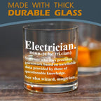 kunlisa Electrician Gifts Whiskey Glasses, Best Electrical Engineer Gifts, Electrical Engineering Gift, 10 oz Drinking Rocks Glasses for Men Whisky Cocktail Scotch Bourbon Liquor
