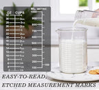 Ackers Etching Scale Glass Measuring Cup Set-V-Shaped Spout,Includes 60ml(2OZ), 120ml(4OZ), 250ml(8OZ), 500ml(16OZ), and 1000ml (32OZ) for Kitchen or Restaurant, Easy to Read