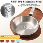 Mini Egg Pan, 304 Stainless Steel Omelet Pan, 5.1Inch Sauce Pan Mini Skillet for Butter Warmer Small Pot Cooking with 10.5" Scraper