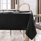 Softalker Rectangle Tablecloth, Waterproof & Stain Resistant Square Table Cloths Wrinkle Free Fabric Washable 210GSM Polyester Table Cover for Dining/Party/Outdoor - 70 x 70 inch,Black