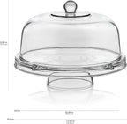 Libbey Selene 6-in-1 Multiuse Glass Server, Punch Bowl, Chip and Dip Bowl, Cake Stand , Clear