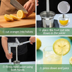 Professional Lemon Smasher Citrus Juicer - Heavy Duty Stainless Steel Manual Press Squeezer for Lime, Orange & Nut Crusher by Garwei