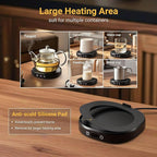 Coffee Mug Warmer & Cute Cat Mug Set, Beverage Cup Warmer for Desk Home Office with 4 Temperature Setting Up to 167℉/ 75℃, Coffee Warmer for Cocoa Milk Tea Water Candle, 8 Hours Auto Shut Off (Black)