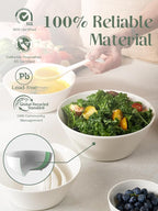 DOWAN 58.5 OZ Large Ceramic Salad Bowls Set of 4 - Microwave & Dishwasher Safe, Ideal for Salad, Fruit, Pasta, Snacks, Oatmeal - Soup Bowls Set for Restaurant, Party, Daily Use, Wedding, Soft White