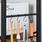 HOOBRO Bakers Rack with Power Outlet, 68.1inch Height Microwave Stand with 4 S-Shaped Hooks, 7-Tier Kitchen Storage Shelf Rack, Coffee Bar, for Kitchen, Living Room, Rustic Brown BF06HB01