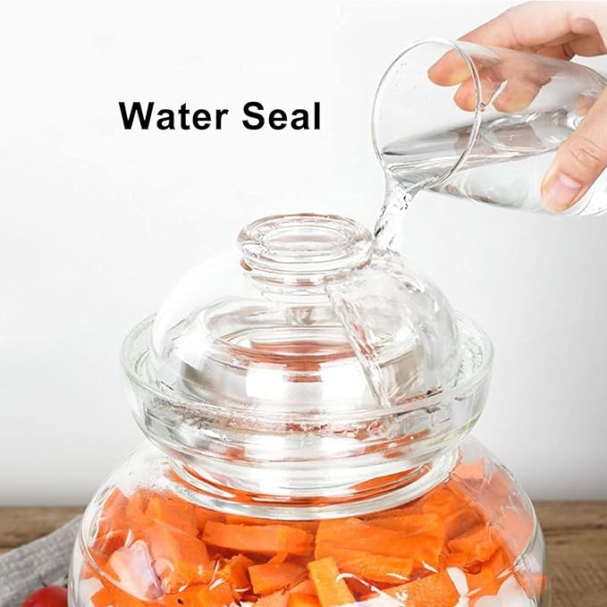 Glass Jar with Lid Pickle Jar, 1.5L Wide Mouth Fermentation Jar Crock for Pickles Kimchi, Sauerkraut, Kombuch Vegetables Paocai Jar Pot, Thickning