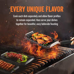 Yukon Glory SEAR 'N SERVE Cast Iron Grill Pan Set - Includes 3 Cast Iron Grilling Baskets & Clip-On Handle - Ideal for Stove Tops or Outdoor Grills