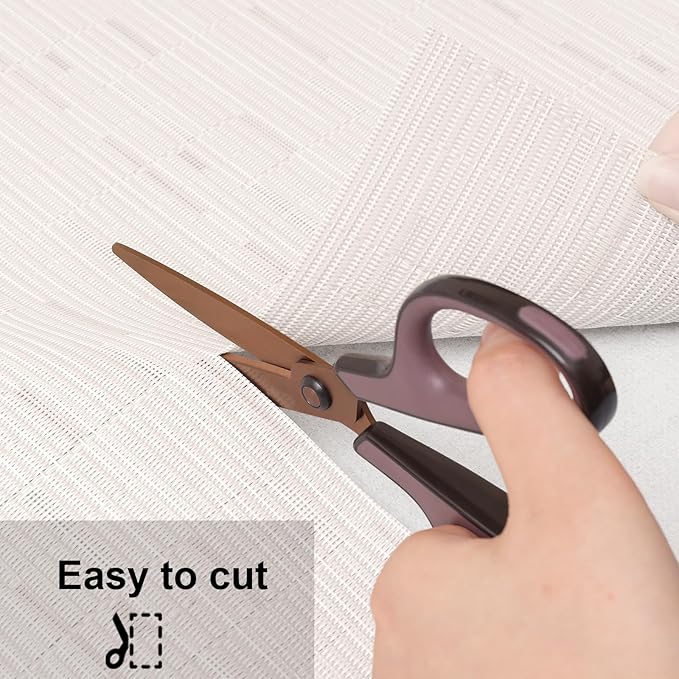 Myir JUN Placemats Set of 8, Vinyl Woven Placemats Place Mats Indoor Set of 8 Washable Table Mats Non-Slip Place mats for Dining Table (B-White, Set of 8)