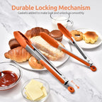 600ºF Heat Resistant Kitchen Tongs: U-Taste 9+12 inch Silicone Cooking Tong Set with Firm Sealed Non Stick Rubber Tips and Silicon Coated 18/8 Stainless Steel Handle for Serving Grilling Salad(Orange)