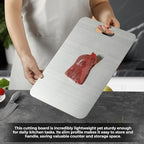 Titanium Cutting Boards for Kitchen, 100% Pure Titanium Cutting Board, Double-Sided Food-Grade Cutting Boards Non Toxic, Hygiene and Durability, Easy to Clean, Fruits And Vegetables（15L*11W）