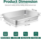 TeamFar Lasagna Pan, 10.6 x 8.3 x 1.7inch Stainless Steel Rectangular Cake Brownie Pan Casserole Baking Dish, Compact for Toaster Oven, Non Toxic & Healthy, Brushed Finish & Easy Clean-Dishwasher Safe
