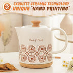 Ceramic Electric Kettle 1 Quarts, Automatic Shut Off, Porcelain Teapot, Hot Water Electric Boiler with LED Light, Boil Dry Protection, Short Spout 1000W Rapid Boiling Water for Tea Coffee