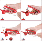 Cherry Pitter - Ordekcity Stainless Steel Cherries Corer Pitter Tool with Hand-held Push Design, Save Time & Space for Making Cherry Jam with Lock Design(Red)