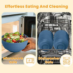 Homienly Deep Noodle Bowls Set of 8: 60oz Large Wheat Straw Bowls for Pho, Ramen & Salad, Lightweight & Unbreakable, Microwave Safe for Camping, Cereal & Soup (Blue)