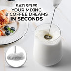 Zulay Powerful Milk Frother for Coffee with Powerful Motor - Handheld Frother Electric Whisk, Milk Foamer, Mini Mixer & Coffee Blender Frother for Frappe, Latte, Matcha, No Stand - Marble