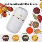 Coffee Grinder Electric for Beans, Spices, Herbs, Grains and Nuts, Stainless Steel Blades, 2.8 oz, White