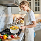 Dutch Oven,Cast Iron Dutch Ovens,Dutch Oven Pot with Lid,4.5 QT Enamel Dutch Pot,Dutch Ovens with Dual Handles,Cast Iron Pot for Braiser,Cooking,Gifts for Family,White