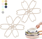 iPROTECT - Stack Expert | Multi-Purpose BPA-Free Silicone Pans & Pots Protector. Set of 2. Trivets for All Cookware Sizes, Protects Coating & Scratches, Dishwasher Safe (Silver Gray, L)