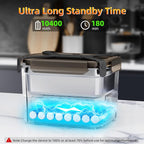 Cordless Electric Lunch Box, 1.2L Self Heating Lunch Box Battery Powered with Automatic Heating, BPA Free, Meal Prep Friendly (Black)