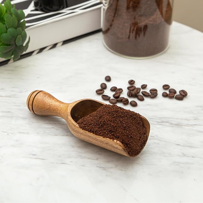 Wooden Scoops for Canisters 4PCS Wooden Scoop for Jars 4.9″Med-size Acacia Measuring Spoon for Ground Coffee Scoops Shovel Kitchen Scooping for Powder Bath Salt Laundry Detergent Shove-Multipurpose
