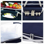 Picnic at Ascot Patented Collapsible Insulated Picnic Basket Equipped with Service For 4- Designed and Assembled in USA