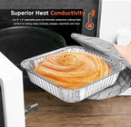 Aluminum Pans 8x8-10 Pack Disposable Foil Pans, Heavy Duty Aluminum Roasting Trays for Baking, Cooking, Heating, Storing, Prepping Food