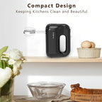 Hand Mixer | 5-Speed Control | 400-Watt Motor | Stainless Steel Attachments | Lightweight & Compact Design | BPA-Free | Black