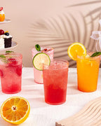 Ciaell 12 Pack Romantic Plastic Water Glasses - 14 Oz Pink Vintage Drinking Glasses, Embossed Ribbed Plastic Cups, Textured Striped Set for Juice, Beverages, Beer, Cocktail