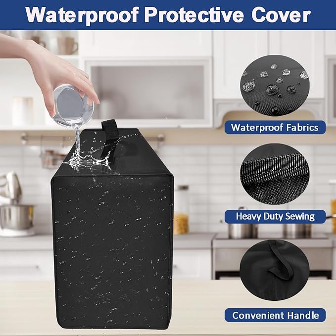 Coffee Maker Dust Cover for Ninja Pod & Grounds Specialty Single-Serve Coffee Maker PB051/PB051GB/PB051SG/PB051ST, Heavy Duty Waterproof Coffee Machine Protective Cover Case (Black)