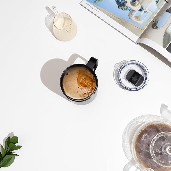 Ciups - Smart Heated Coffee Mug, 16 oz, 4-Hour Battery Life, Cup Warmer, Self Heating, Temperature Control, LED Display, Black