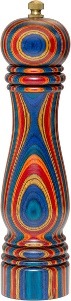 Baltique Montego Bay Pepper Grinder – 8 Inch Colorful Wooden Pepper Mill with Adjustable Stainless Steel Grinding Mechanism – Manual Wood Pepper Grinder for Kitchen or Table Use