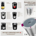 4 Pack Reusable K Cup Coffee Filters, Stainless Steel Refillable K Cup Coffee Pods for Keurig 1.0 and 2.0 Coffee Makers