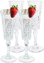 BELLAFORTE - Shatterproof Tritan Plastic Champagne Flute Clear, 6oz, set of 4 Myrtle Beach Dishwasher Safe Plastic Champagne Glasses - Glassware for indoor and Outdoor Use, BPA Free