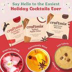 Craftmix Holiday Variety Pack, Makes 12 Drinks, Skinny Cocktail Mixers, Mocktails Non-Alcoholic Drinks - Made With Real Fruit - Vegan Low-Carb, Low-Sugar, Non-GMO, Dairy Free, Gluten Free, Easy to Mix