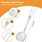 Patelai 4 Pieces Candy Dipping Chocolate Tools Set 3-prong Dipping Fork, Fondue Fork, Spear, Slotted Spoon for Handmade Chocolates, Pralines and Truffles