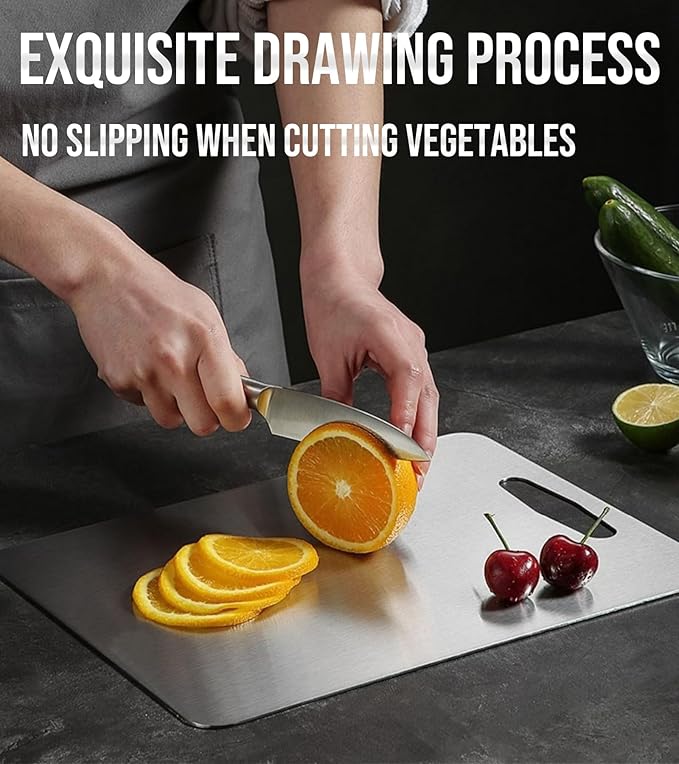 Titanium Cutting Board - 2025 New titanium cutting boards for kitchen,Double-Sided Food Grade Cutting Board,Chopping Board Cutting Mat for Meat Fruit & Vegetable-1 pc.Small (11.41x7.67in)