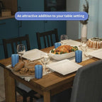 MOLIGOU 6 Pcs Embossed Drinking Glasses, 15oz Vintage Highball Glasses, Beaded Glass Drinking Cups (Blue)