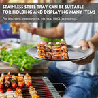 Thenshop 8 Pieces 9 Inch Pizza Pans Bulk Stainless Steel Sets Round Bakeware Pizza Trays for Oven Kitchen Baking Home Restaurant Safe Sturdy Reusable Easy Clean(Silver)