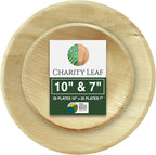 25-Pack 10" Round & 25-Pack 7" Round Compostable Palm Leaf Plates | Perfect for Parties, Weddings, and Catering Events
