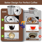 2 Pack Reusable K Cups Coffee Pods for Keurig 1.0, Stainless Steel Refillable K Cup Metal Coffee Filter with Scoop & K Cup Cleaning Brush, BPA-Free, Eco-Friendly