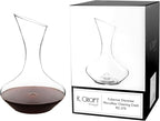 Elegant Hand-Blown Cabernet Wine Decanter/Carafe | 41 FL Oz (1212 ml) | Free Premium Microfiber Cleaning Cloth | 100% Lead-Free Crystal | Gift Box