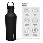 Corkcicle Sport Canteen Insulated Tumbler, Black, 32 oz – Reusable Water Bottle Keeps Beverages Cold for 25 Hours & Hot 12 Hours – Cupholder Friendly Tumbler with Screw-On Cap