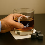 On The Rox Drinks (C-Monogram) - 4 Piece Set of 11 Ounce Engraved Heavy Base Rocks Glasses Elegant Glass-Multi-Purpose Beverage-Rocks Glass- Gift for any Occasion