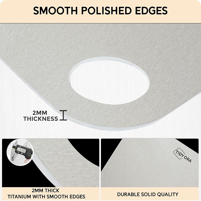Titanium Cutting Board, Small 12” x 8” - 2MM Thick Premium Titanium Chopping Board - 100% Pure Titanium Cutting Boards for Kitchen - Double Sided, Ideal for Chopping, Slicing & Dicing