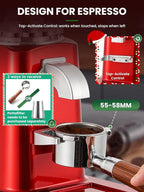 Huanyu Coffee Grinder Electric Adjustable Flat Burr Mill with 19 Precise Grind Setting 35OZ 36Cups Coffee Bean Grinding Machine Upgrade Automatic Point-action for Espresso French Press Red